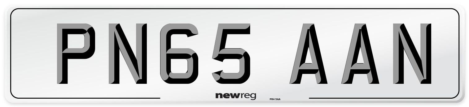 PN65 AAN Number Plate from New Reg